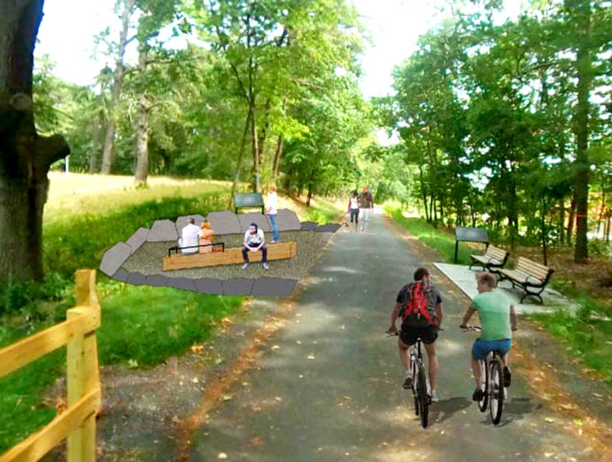 rail trail & seating image Bruce Freeman Rail Trail & Contemplative Seating Area